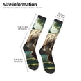 thumbnail image 2 of Daiia Sports Socks Green Forest Dinosaur Printed Novelty Crew Socks for Men Women Knee High Socks Cotton Socks Soft & Breathable Support Unisex Socks, 2 of 9