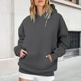 thumbnail image 5 of Womens Hoodies For Women Oversized Fleece Hooded Sweatshirt Long Sleeve Pullover With Pocket Drop Shoulder Collar Soft Warm Suitable For Fall Winter Easy To Pair With Pants 5Xl Sweatshirt For Women, 5 of 7