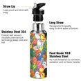 thumbnail image 3 of Yayeee 33oz Insulated Water Bottle Double Wall Stainless Steel with Flip Straw Lid, Colorful Birds Pattern, 3 of 7