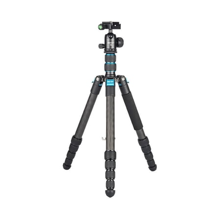 153cm Carbon Fiber Tripod Set with 360° Panoramic Head for DSLR Camera and Smartphone – Portable Travel Tripod with Monopod Conversion & Dual Center Column