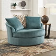 thumbnail image 2 of Signature Design by Ashley Laylabrook Blue Oversized Swivel Accent Chair, 2 of 12