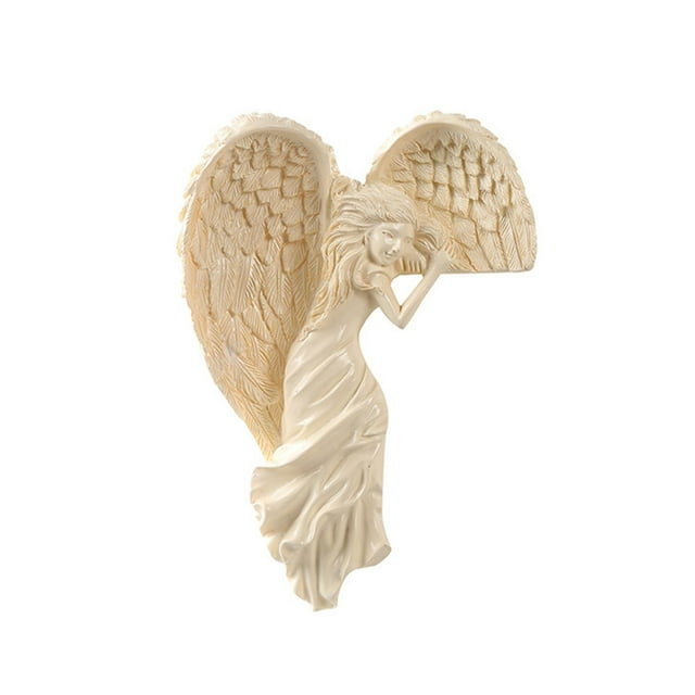 Decoración de marco de puerta de ángel, marco de puerta, esquina de ángel, alas de ángel, decoración de pared de resina Izquierda