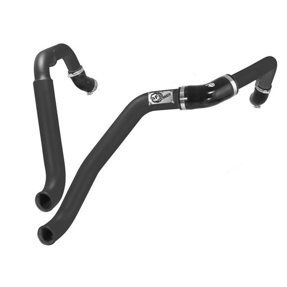 Fits 2015-2016 Ford F-150 Advanced FLOW Engineering Turbocharger Intercooler Pipe 46-20218-B Blade Runner; Hot Side Pipe; Powder Coated; Black; Stainless Steel; With Couplers/Clamps