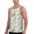thumbnail image 2 of Gukieu Wisteria Flower Print Men's Quick Dry Fitness Vest, Round Neck Sleeveless Fitness Bodybuilding Top-X-Large, 2 of 7