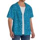 thumbnail image 2 of Fotbe Blue Glitter Camisa Estampada de Manga Corta para Hombre, Casual de Verano, Estilo Playero, Sin Arrugas-X-Large, 2 of 5