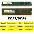 thumbnail image 2 of DDR3 DDR4 4GB 8GB 16GB Desktop Memory Ram PC3 1.5V 1066 1333 1600MHz PC4 1.2V 2133 2400 2666 3200Mhz Non-ECC DIMM Memoria Ram DDR4 8GB 3200 1.2V, 2 of 5