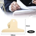 thumbnail image 4 of 10Pcs Beige Hinge Clips Large Metal Hinge Binder Clips for Paper Document Note Sorting and Organizing, 4 of 5