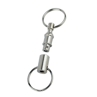 HOMEMAXS Detachable Double End Keychains Made of Ferroalloy Silver Color 5 Pcs for Key Use