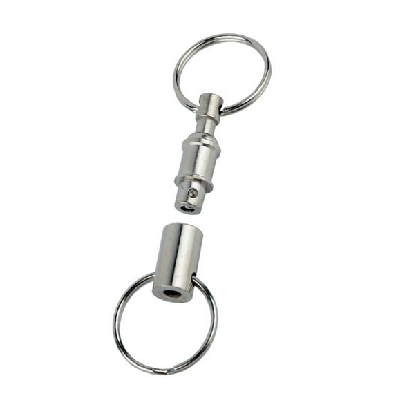 Detachable Double End Keychains Made of Ferroalloy Silver Color 5 Pcs for Key Use