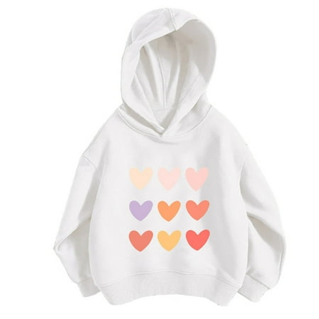 

Hoodies For Girls 9-10 Kids Girls Sports Shirt Boy Girl Casual Personality Hoodie Pullover Hooded Sweatshirt With No Pocket White 3-4 Years