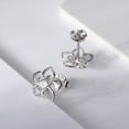 thumbnail image 6 of BNNG Minimalist Metal Ear Studs Sparkly Rhinestone Alloy Ear Studs Bauhinia Flower Earrings Fashion Temperament Ladies Earrings Cute Flower Earrings Bar Earrings Clean Lines Minimalist Design Studs, 6 of 7