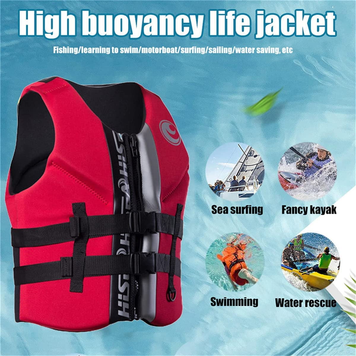 NEOPRENE Life Jacket Lifesaving Life Vest for Adult Swimming Snorkeling NEW 
