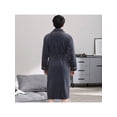 thumbnail image 2 of Men's Plus Size Flannel Bathrobe, Warmth Thickened Robe With Long Section, 2 of 5