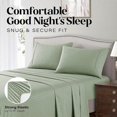 thumbnail image 3 of Striped Bed Sheet Set 1800 Luxury Soft Microfiber Deep Pocket 4-Piece Bedding Set - Wrinkle, Stain, Fade Resistant - Sage Green Full, 3 of 4