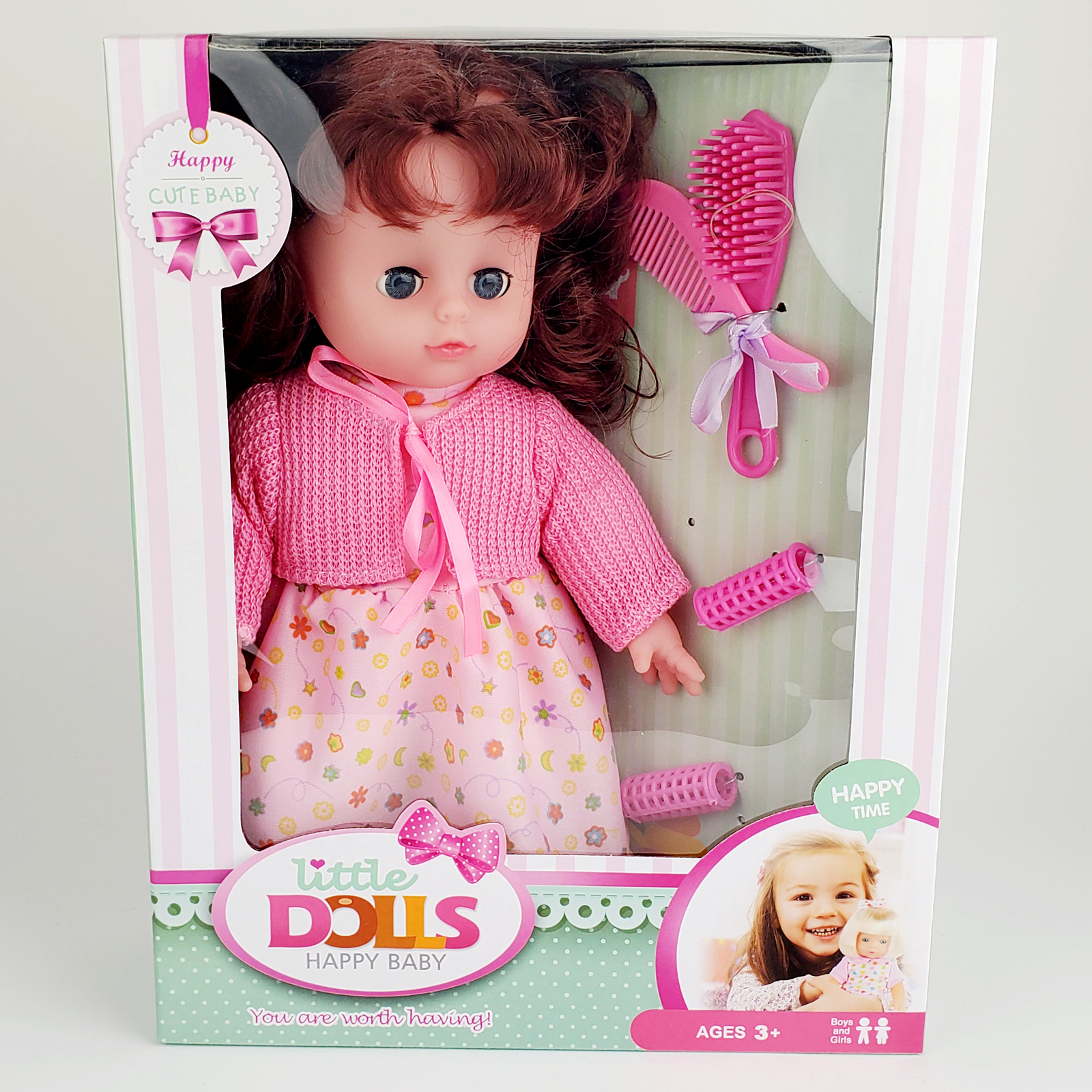 Childrens Baby Doll Pretend Play Set Girls Doll Playset