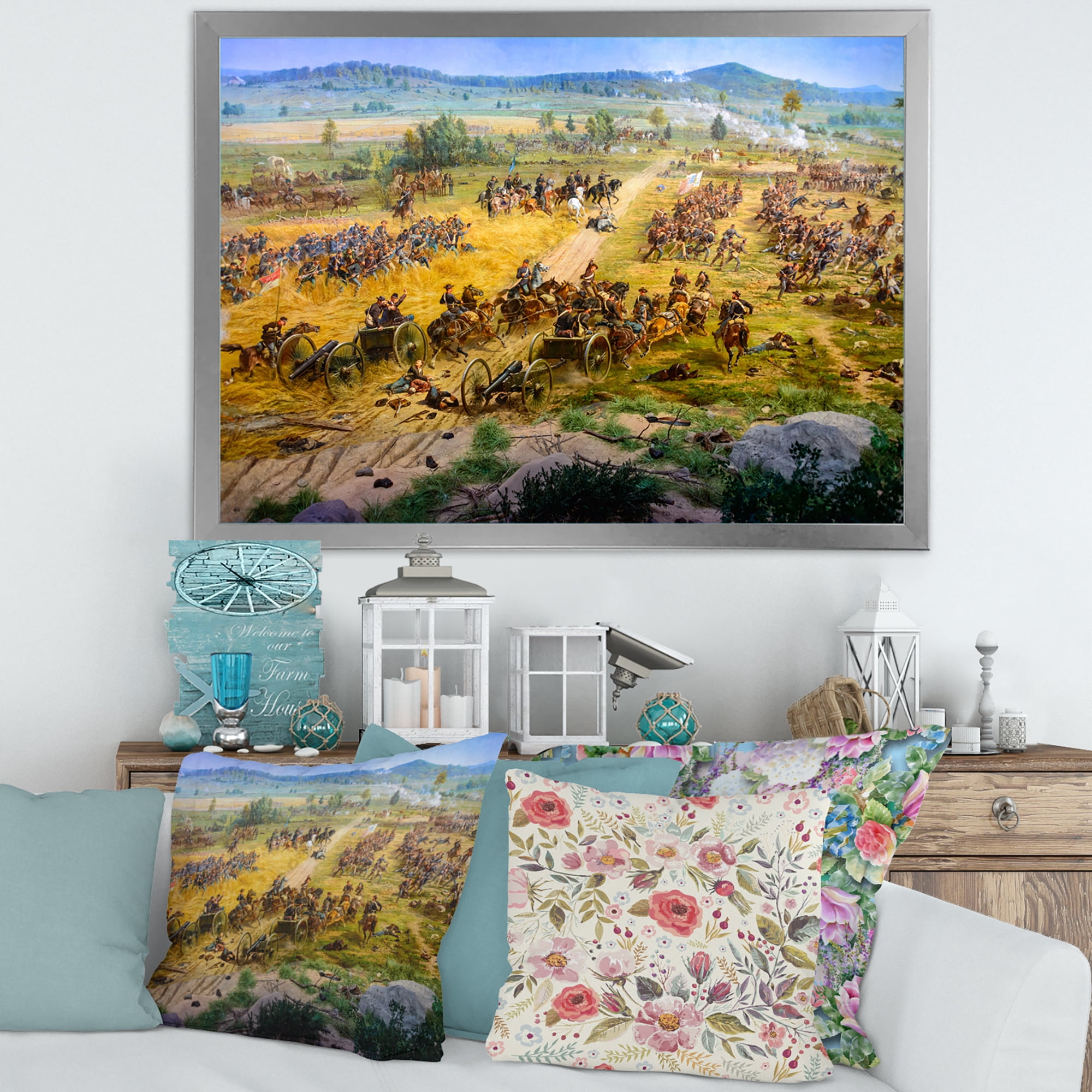 Designart 'Historical Gettysburg National Military Park' Vintage Framed Art Print