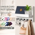 thumbnail image 3 of Key Holder for Wall, Dinosam Mail Organizer Wall Mount with 5 Key Hook and Mail Holder, Designer Key Rack Suitable for Entryway, Hallway, Bedroom, Living Room and Office,White, 3 of 9