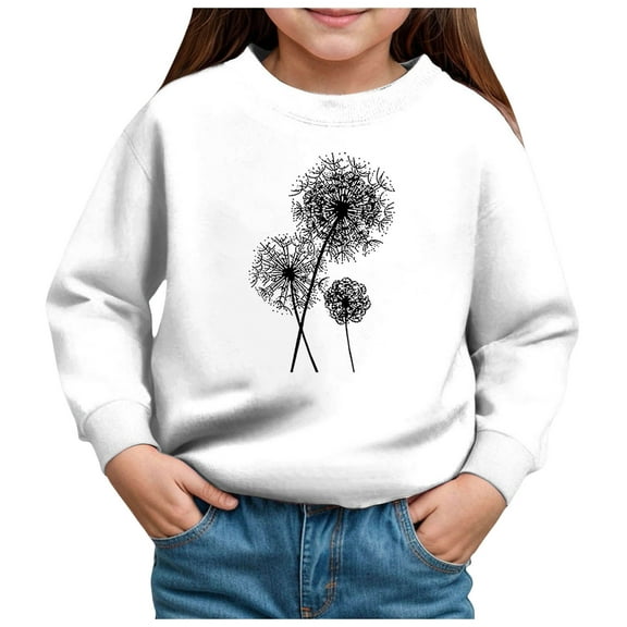 Zshosam Sweatshirts for Girls Kids Toddler Baby Girl Boy Outfit Sweatshirt Shirt Long Sleeve Pullover Winter Clothes,White 2 Years