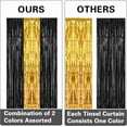 thumbnail image 4 of 2 Pack 3.2ft x 8.2ft Black Tinsel Foil Fringe Curtains, Metallic Foil Tinsel Photo Booth Backdrop Streamer for New Years Decorations Halloween Bachelorette Birthday Holiday Celebration Party Supplies, 4 of 10