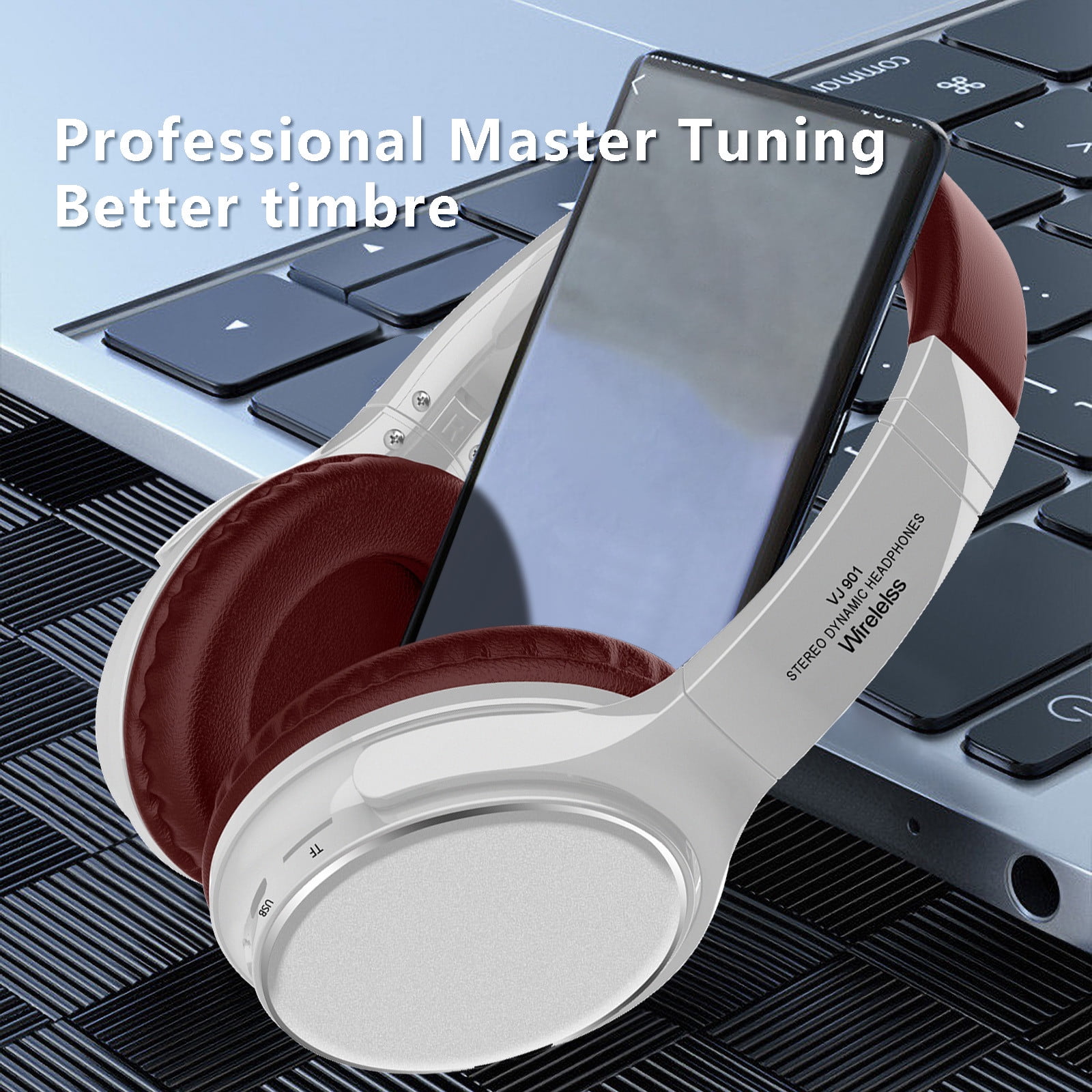 Wireless Bluetooth Headphones, Noise Cancelling Over-Ear Design with Long Playtime, Comfortable Fit for Work, Travel, Gaming