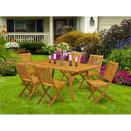 7 Piece Denison Outdoor Furniture Set - Natural Oil
