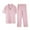 Pink, variant on Diufon Cotton Womens Pajamas Set Button Short Sleeve Shirts Elastic Waist Pants Solid Color Sleepwear Set
