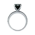 thumbnail image 4 of BERRICLE Sterling Silver Solitaire 3 Carat Black Cushion Cut Cubic Zirconia CZ Fashion Ring for Women, Rhodium Plated Size 8, 4 of 7