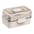 thumbnail image 3 of Esquirla Medicine Box Multi Layer Dustproof Art Crafts Case for Office Study Bathroom white, 3 of 8