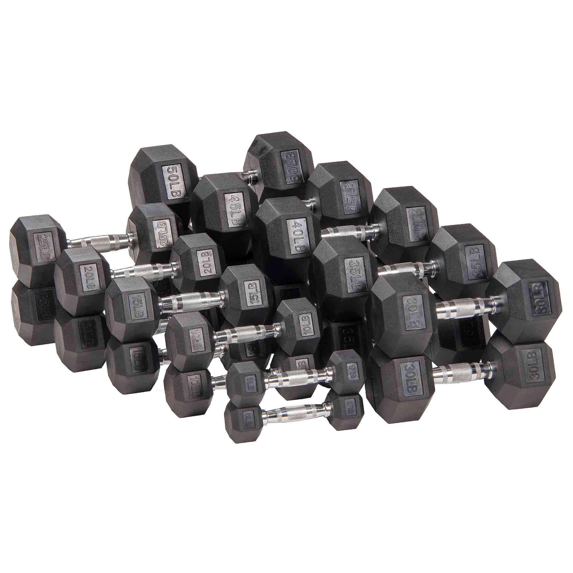 Signature Fitness Hex Dumbbells Strength Workout Equipment Set, 15 lbs