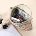 thumbnail image 3 of Floral Makeup Bag Zipper Flower Cosmetic Pouch Aesthetic Women Cosmetic Bags Coin Purse Apricot Pink, 3 of 6