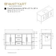 thumbnail image 3 of Vanity Art 60” Single Sink Bathroom Vanity Cabinet with Engineered Marble Countertop, 3 of 4