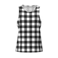 thumbnail image 4 of Fotbe Black White Plaid Pattern Men's Quick Dry Workout Tank Top Gym Muscle Tee Fitness Bodybuilding Sleeveless T Shirt Breathable Workout Shirt-, 4 of 9