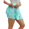 thumbnail image 3 of BeautyIn Women's High Waisted Swim Skirt Tiered Sport Skirt with Built-in Shorts, 3 of 6