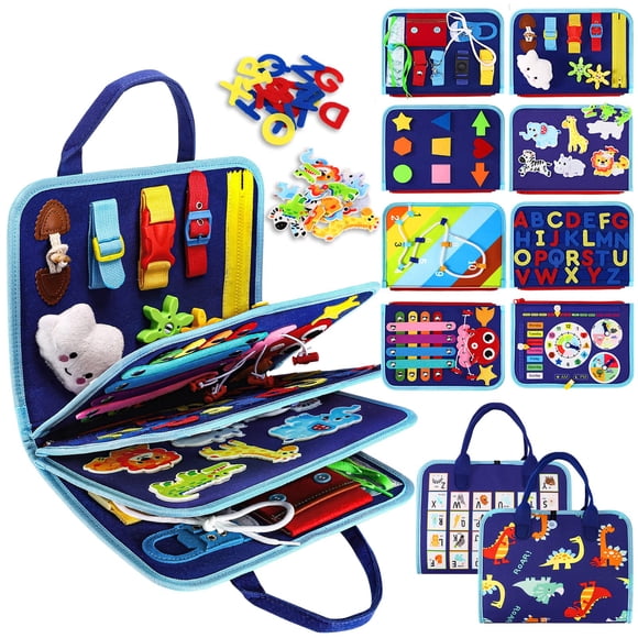 Esjay Tablero Ocupado Para Niños Pequeños, Juguetes Montessori Para 1, 2, 3, 4 Años, Tablero Sensorial Con Hebillas, Actividades Educativas Para Aprender Habilidades Motoras Finas, Regalos Para Niñas