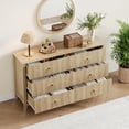 thumbnail image 4 of Bingirl Commode Cannelée 54 Pouces de Large Armoire Organisatrice de Rangement pour Salon Couloir Entrée Naturel, 4 of 7