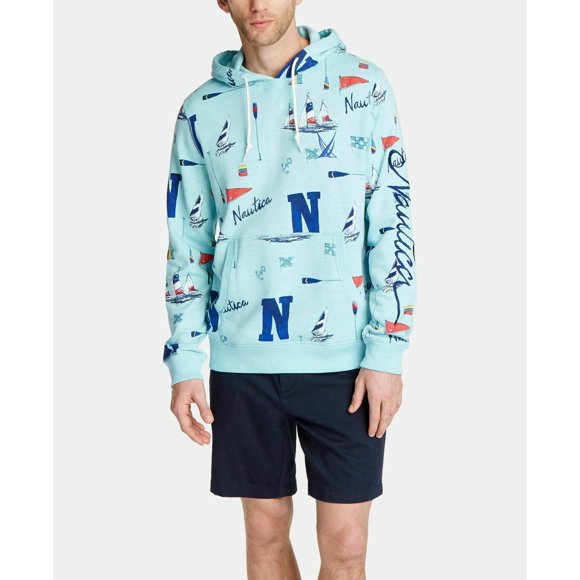 Nautica Chandail à Capuchon Graphique Logo pour Hommes (Harbor Mist, TG)