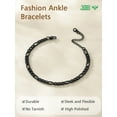 thumbnail image 5 of FindChic Black Anklets for Women Stainless Steel Adjustable Ankle Bracelets, Summer Waterproof Figaro Chain Birthday Mothers Day Jewelry Gifts Her Mom Wife Lady Adults Age Ideas, 8.5''-10.5'', 5 of 9