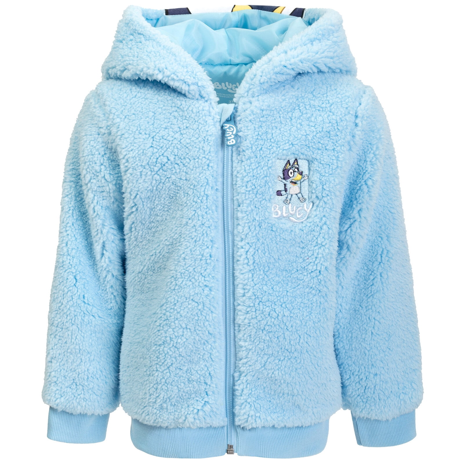 Bluey Toddler Boys Cozy Sherpa Zip Up Cosplay Hoodie Toddler to Little Kid