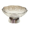 thumbnail image 1 of Frutero con pedestal, para decoración del hogar, frutero, plato de postre para cocina Blanco y Plata, 1 of 9