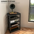 thumbnail image 5 of HOMCOM TV Stand with 4-Tier Storage Shelves and Steel Frame, Black, 5 of 9