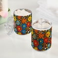 thumbnail image 2 of Yayeee 2 Pack Qtip Holder Bathroom Cotton Swab Canister with Lid Clear Dispenser Set, Cartoon Flowers, 2 of 6