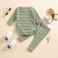 thumbnail image 5 of Baby Boy Long Sleeve Pajama Set 2 Piece Set Soft Knit Stretch Leggings Outfit Simple Daily Loungewear Outfit For Baby Boys Kaprioy Boys Clothes Fall Winter, 5 of 7