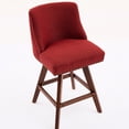 thumbnail image 3 of Wine red 360-degree swivel barstools set of 2 with foam and spring filler for dining comfort, 3 of 6