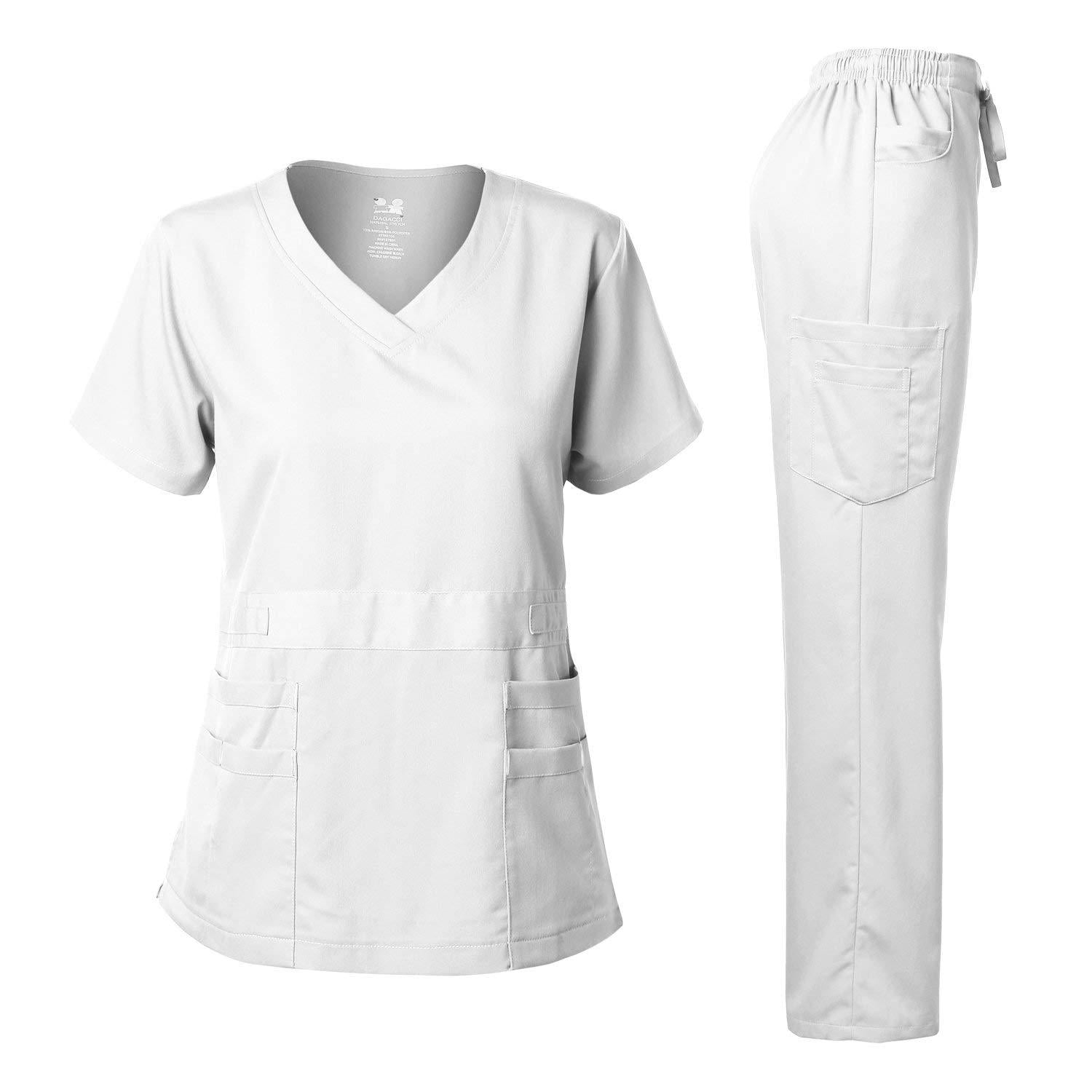 Dagacci Medical Uniform Women's Scrubs Set Stretch Ultra Soft Top and