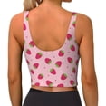 thumbnail image 2 of Yiaed Strawberries Print Ladies Waistcoat Women Sports Vest Vest Sports Women Sports Top Yoga Vest for women-Small, 2 of 8