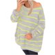 thumbnail image 2 of Suéter de cuello redondo para mujer, suéter de punto a rayas de manga larga de moda, tops de mujer, 2 of 7