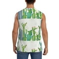 thumbnail image 4 of Pofeuu Cartoon Cactus Print Men's Muscle T-Shirt, Sleeveless, Muscle Tank, Classic Muscle Tee Top For Men Casual Sleeveless Muscle T-Shirt Trendy Clothes-X-Large, 4 of 7