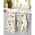thumbnail image 2 of Flour Sack Kitchen Towels - Set of 2 Spring Dish Towels with Hanging Loop 18x26 Inch Absorbent Reusable Cotton Cloths for Cleaning Cute Design Home Decorative Housewarming, Color Strawberry, 2 of 6