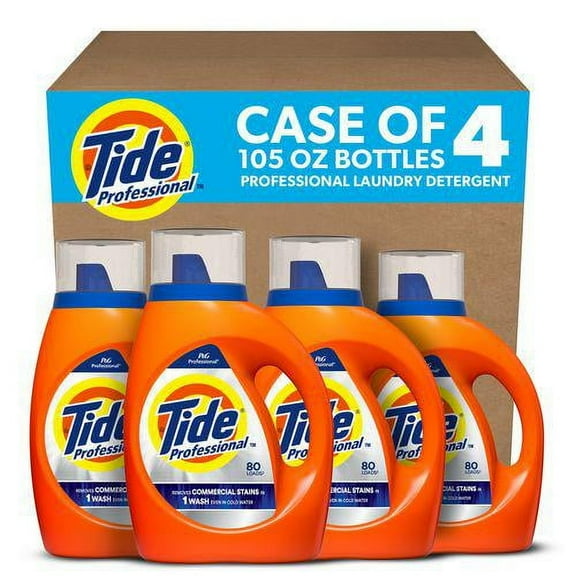 Tide Commercial Liquid Laundry Detergent, 105 oz Pour Bottle, 4/Carton