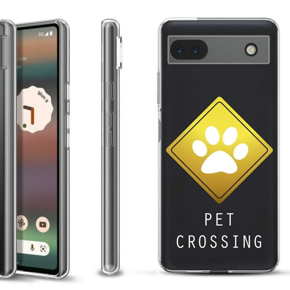 Slim-Fit Gel TPU Phone Case for Google Pixel 6a, by OneToughShield ® - Pet Crossing